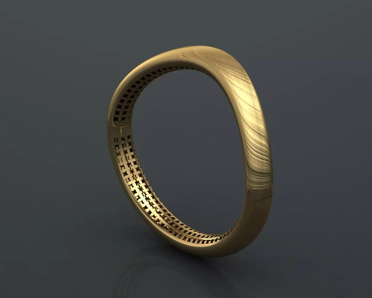 Bold Luxury Bracelet with Side Lock Mechanism   3D print model_0