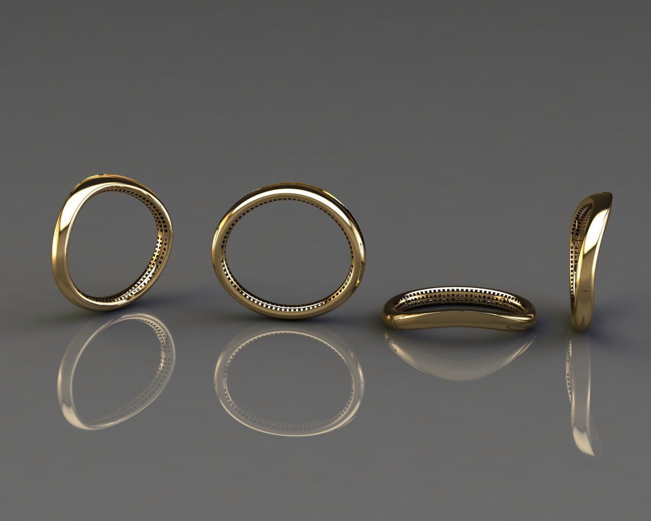 Bold Luxury Bracelet with Side Lock Mechanism   3D print model_6