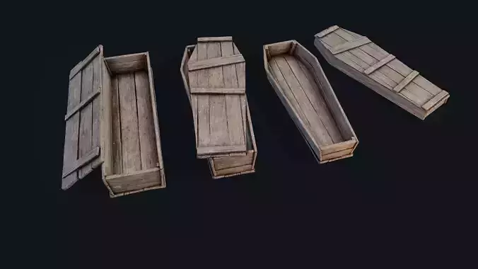Old Coffin  Low-poly 3D model