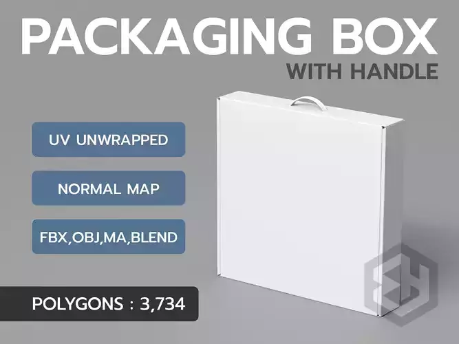 Mockup Packaging Box with Handle