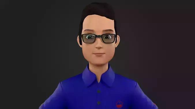 Stylized Young Male Character Rigged Game Ready  PBR Textured