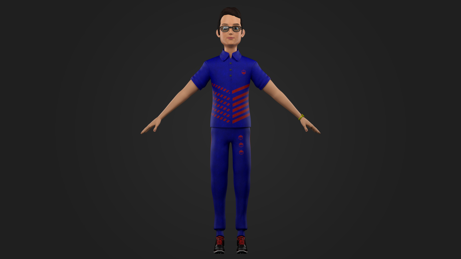 Stylized Young Male Character Rigged Game Ready PBR Textured Low-poly 3D model_1