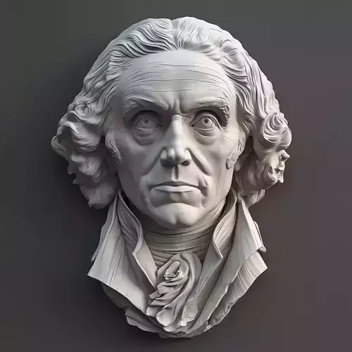 3D Bas-Relief Model of Thomas Jefferson