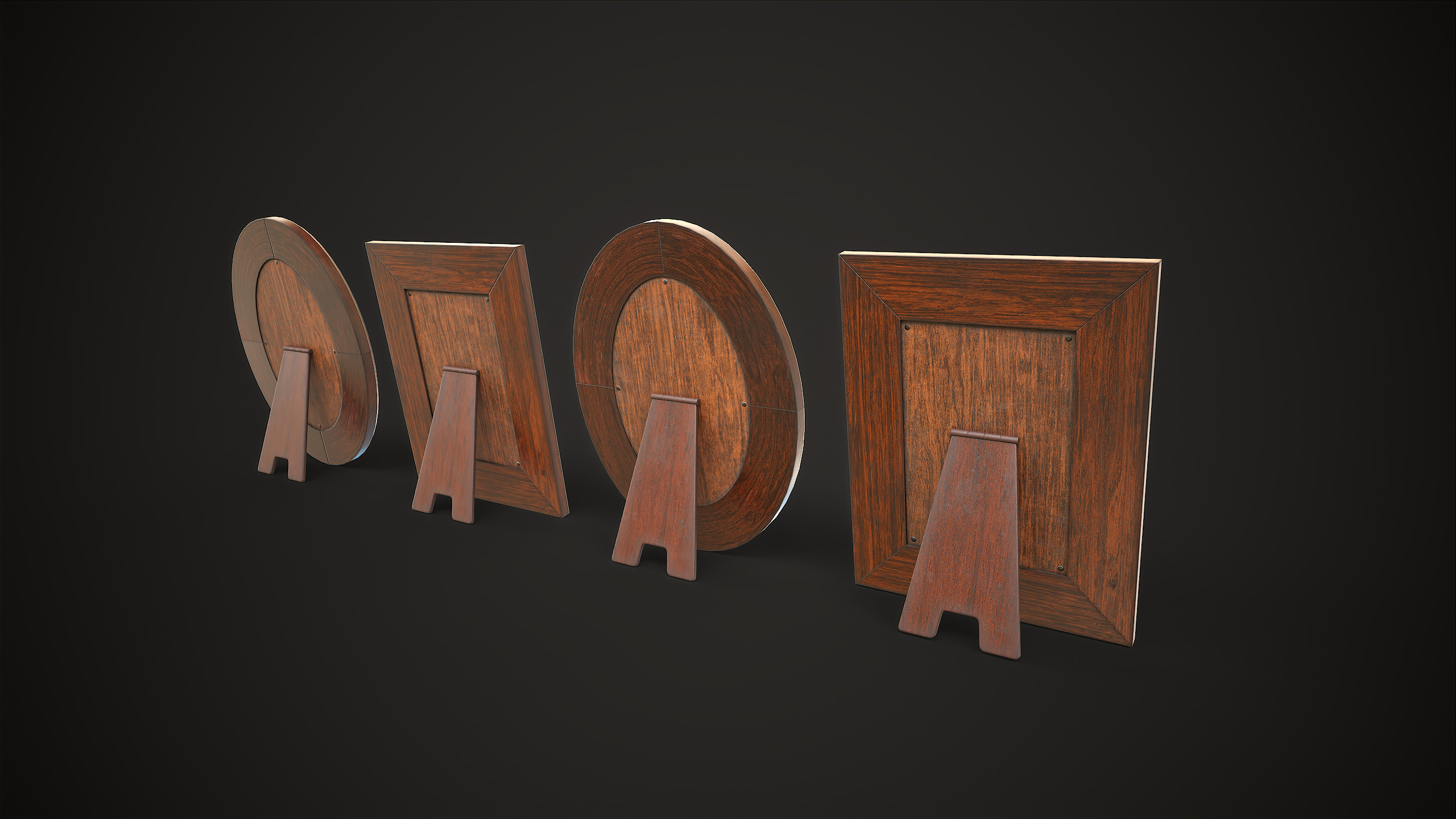 Vintage Picture and Photo Frames Set Low-poly 3D model_8