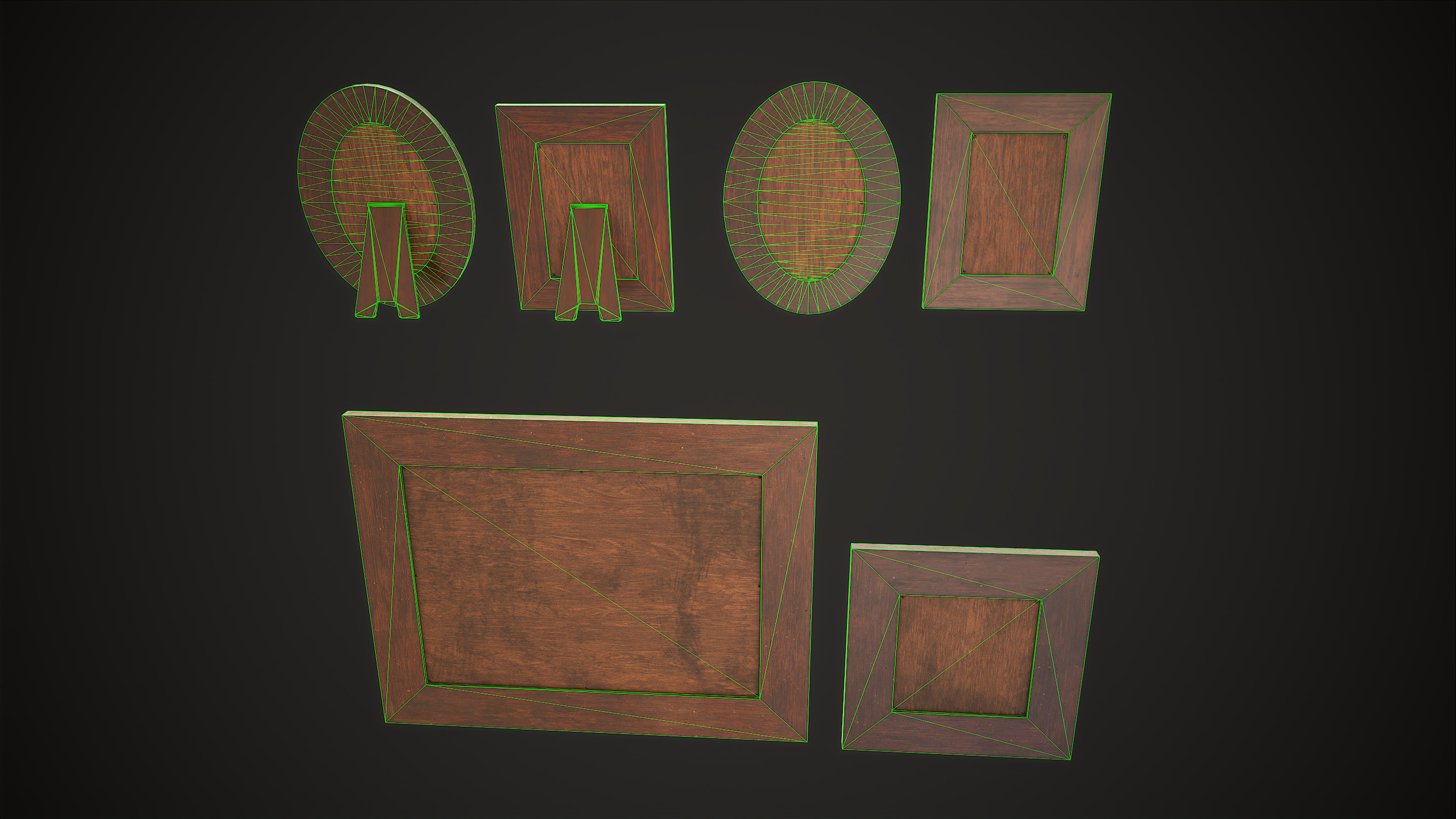 Vintage Picture and Photo Frames Set Low-poly 3D model_11