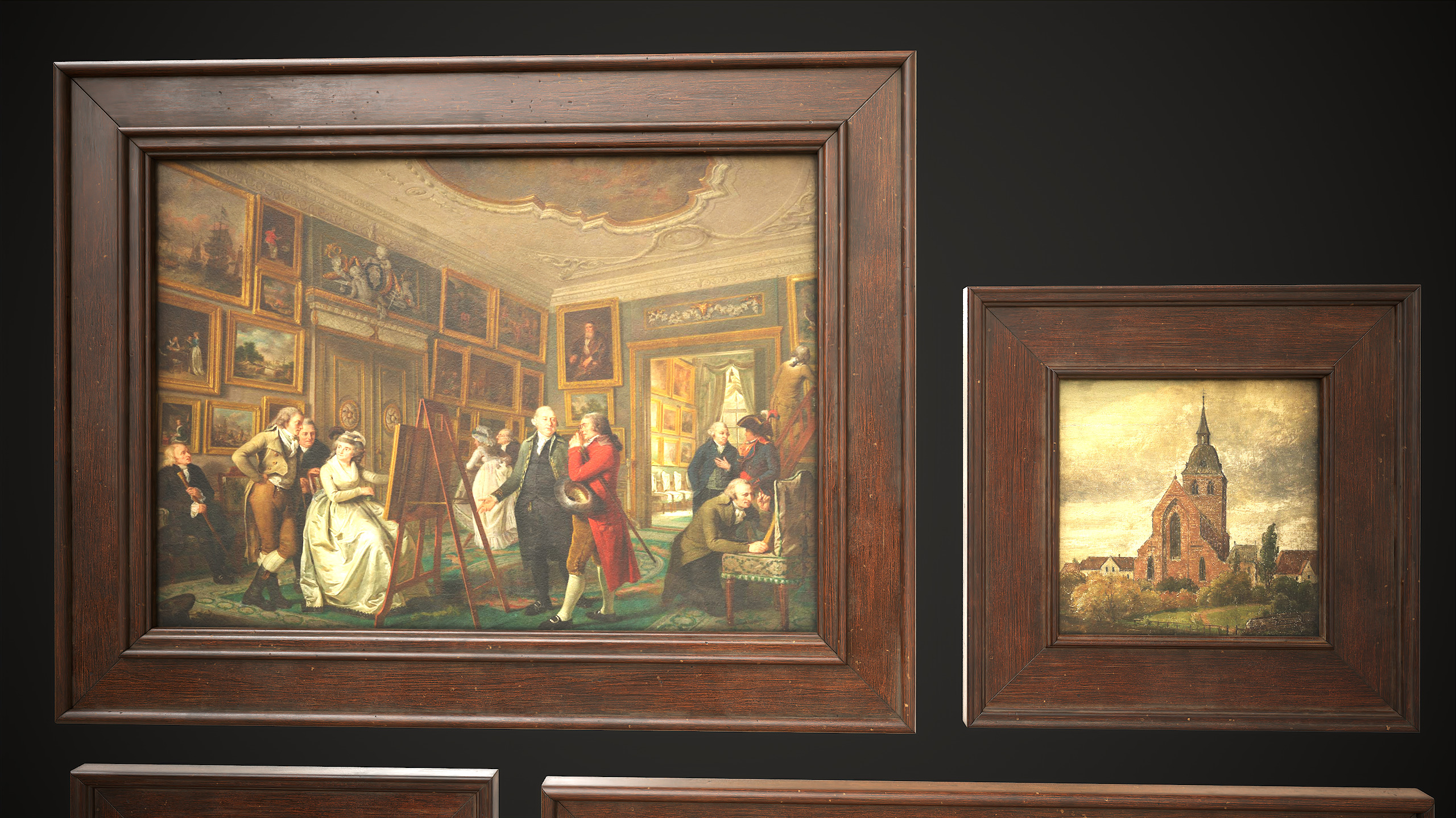 Vintage Picture and Photo Frames Set Low-poly 3D model_1