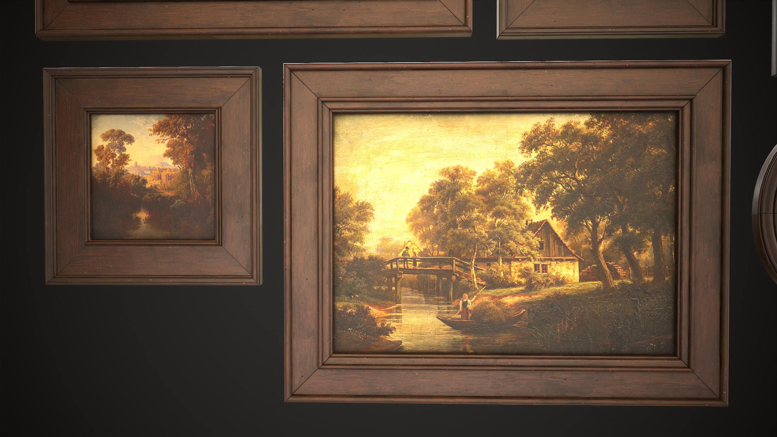 Vintage Picture and Photo Frames Set Low-poly 3D model_2