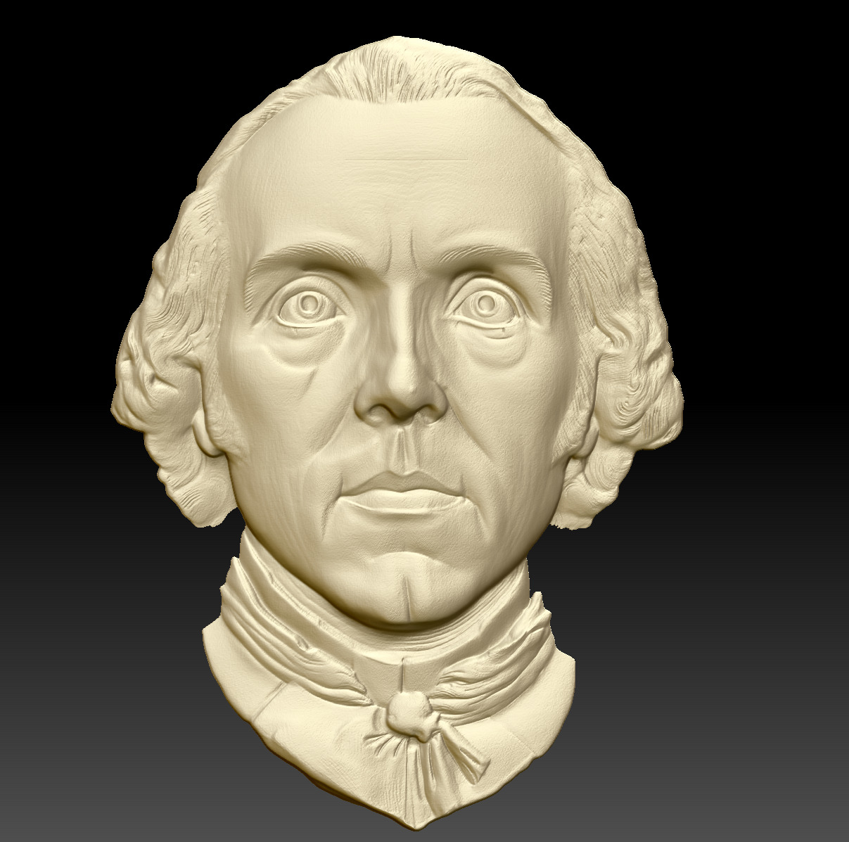 3D Bas-Relief Model of James Madison 3D print model_1
