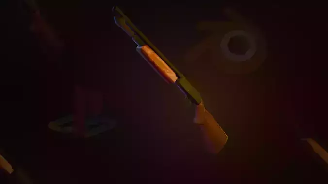 Retro Mossberg Shotgun PSX Inspired Game Asset Free low-poly 3D model