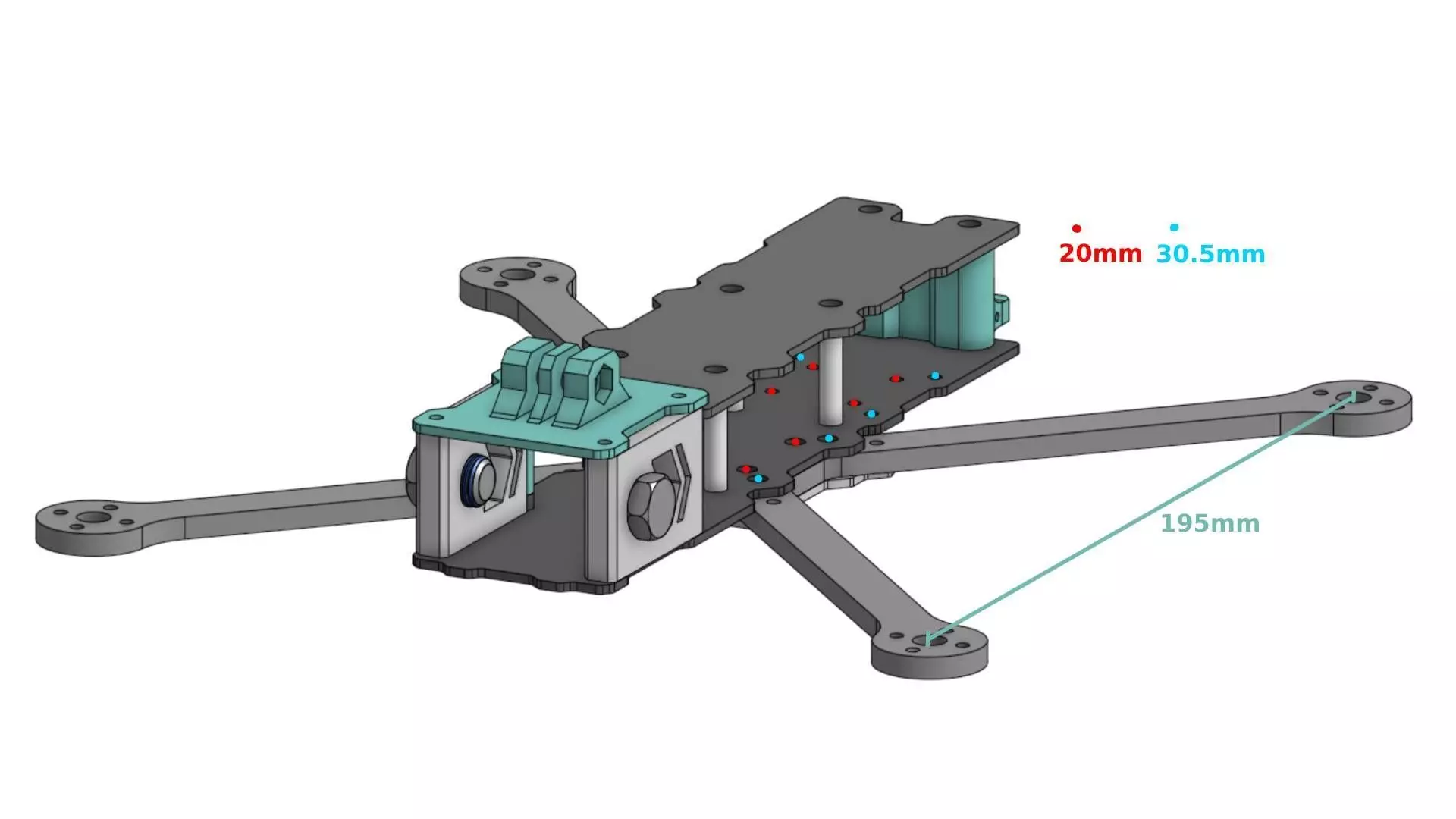 Freestyle FPV Drone Frame 3D print model