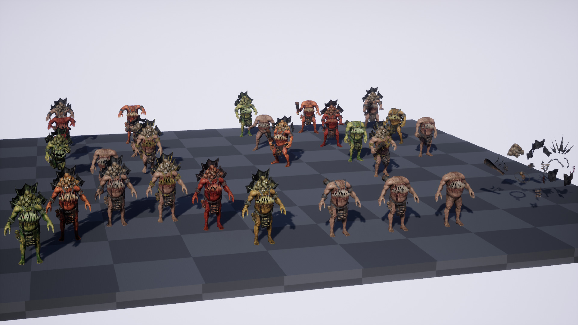 Monsters set2 Villain Bosses Low-poly 3D model_9