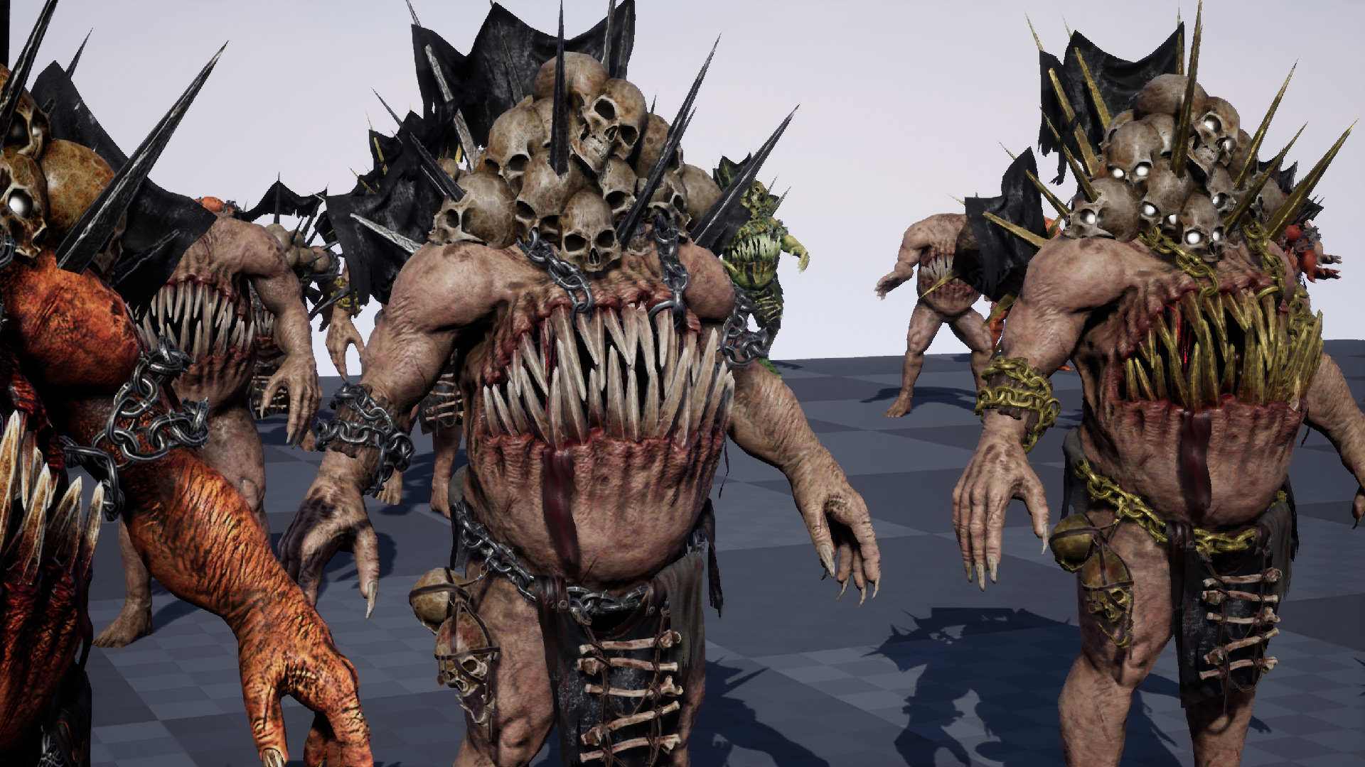 Monsters set2 Villain Bosses Low-poly 3D model_10