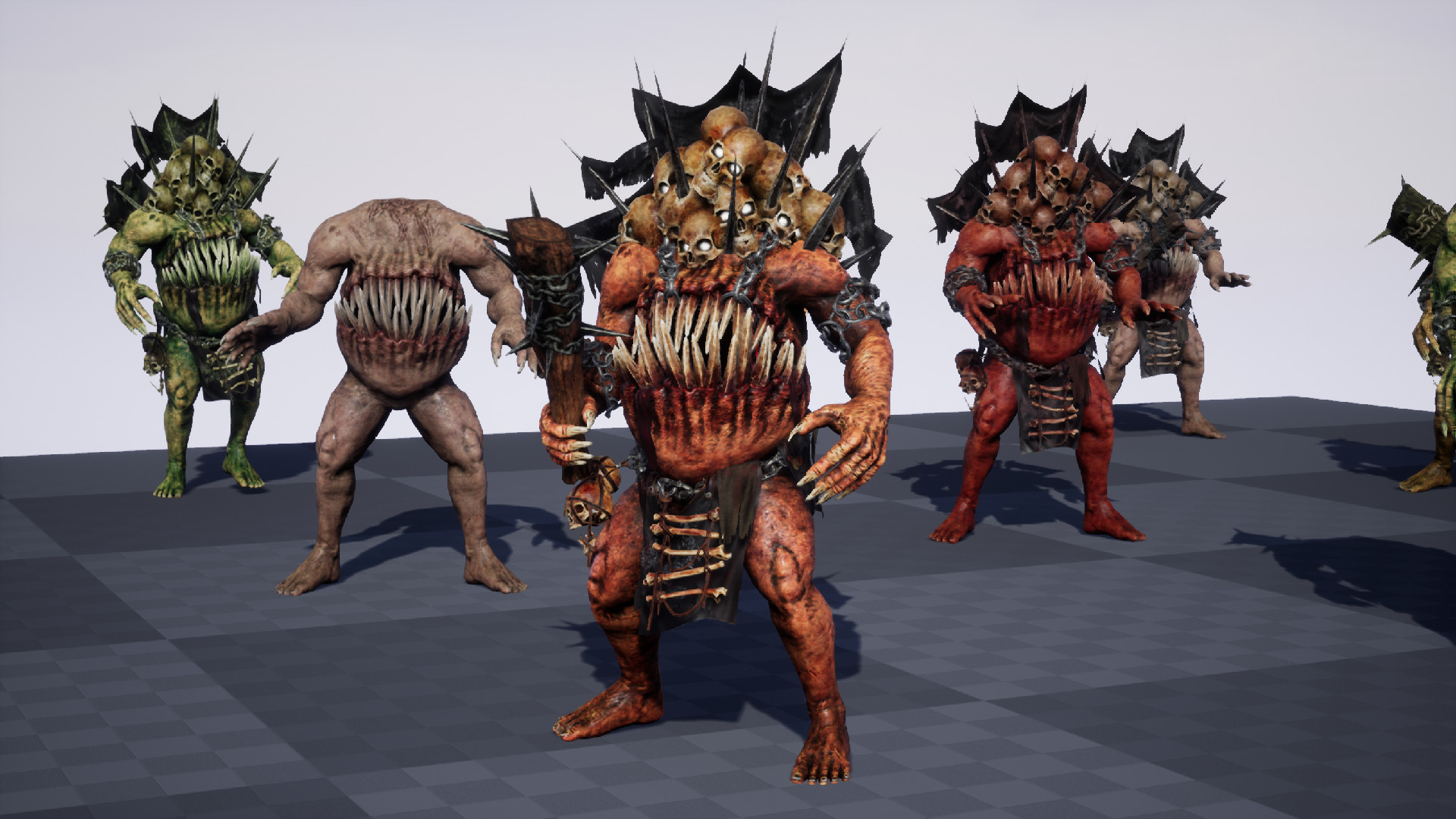 Monsters set2 Villain Bosses Low-poly 3D model_11