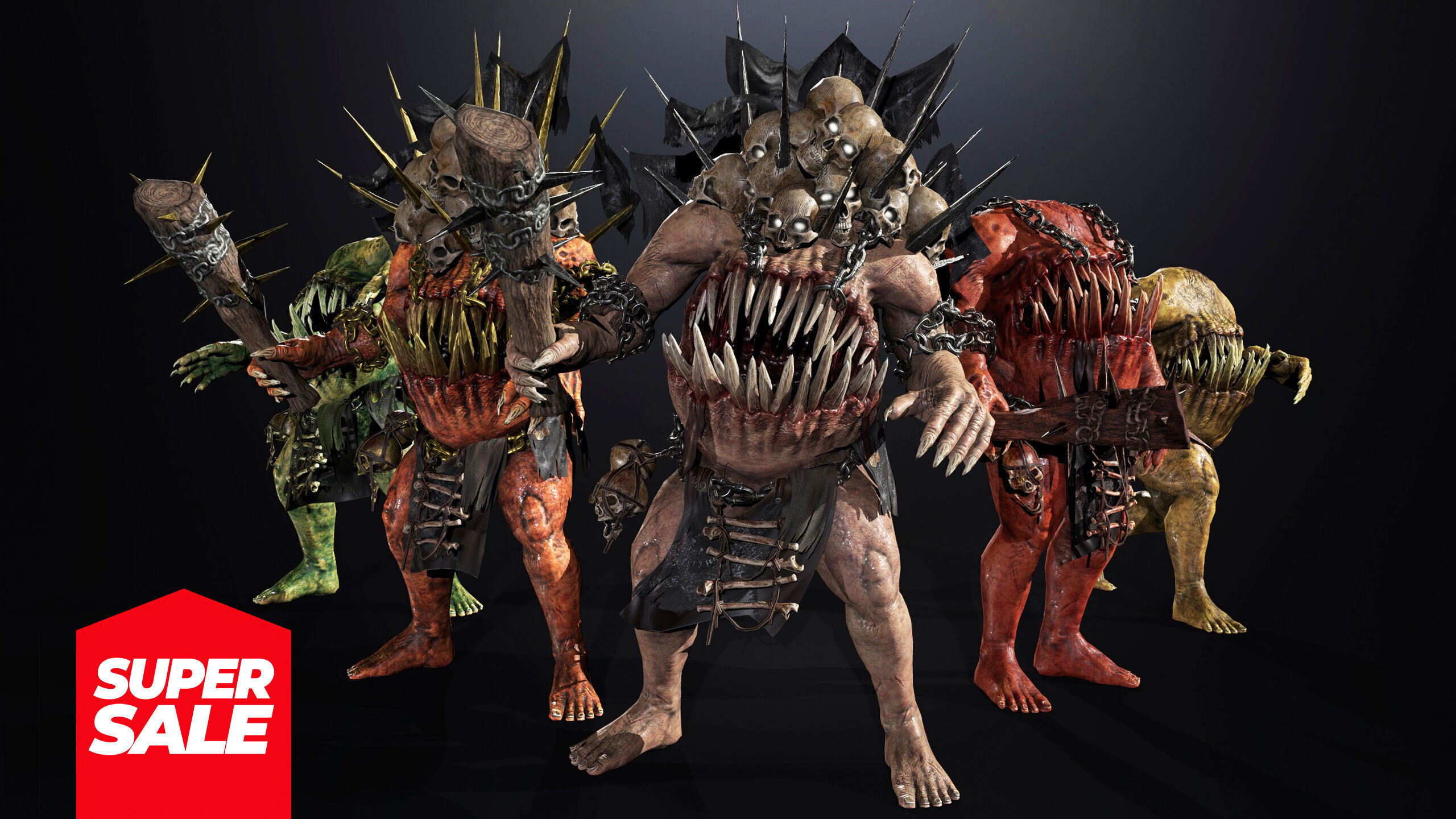 Monsters set2 Villain Bosses Low-poly 3D model_2
