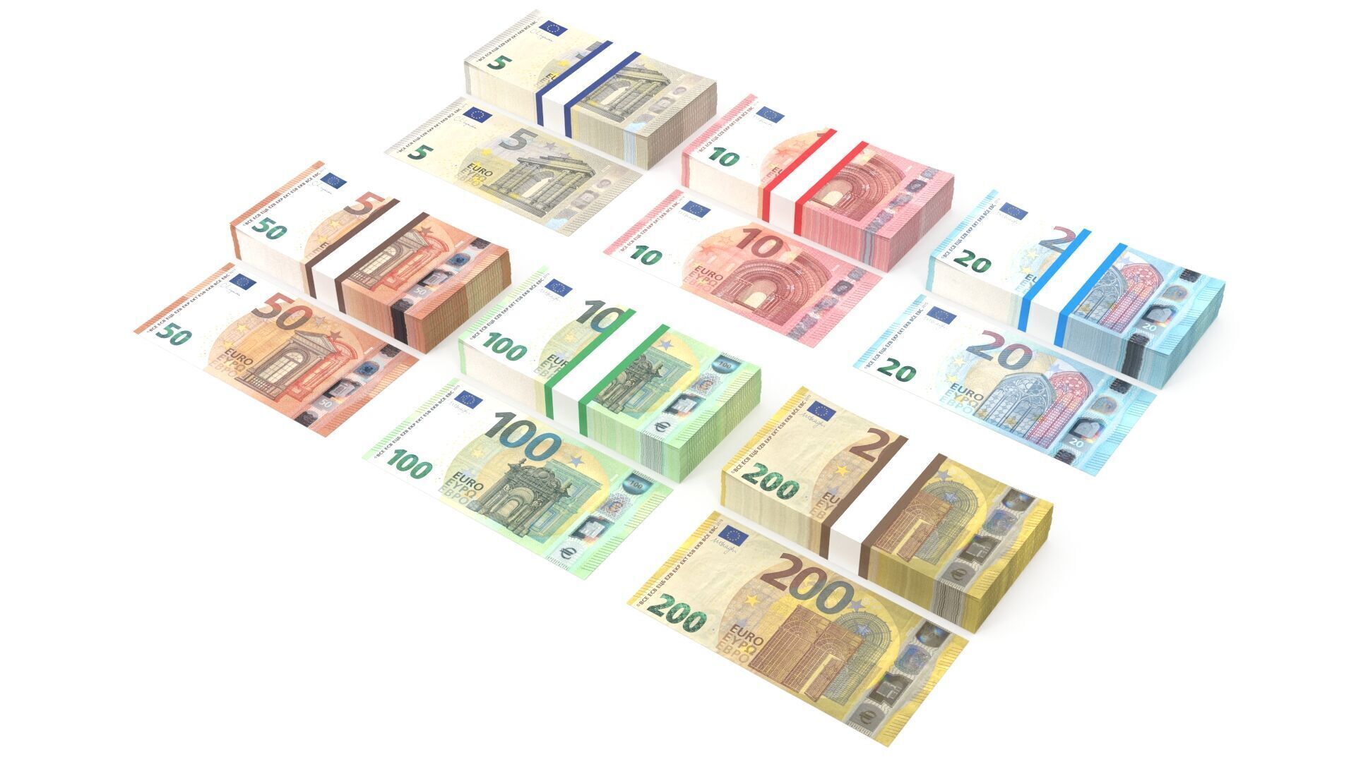 Euro Wads 3D model_2