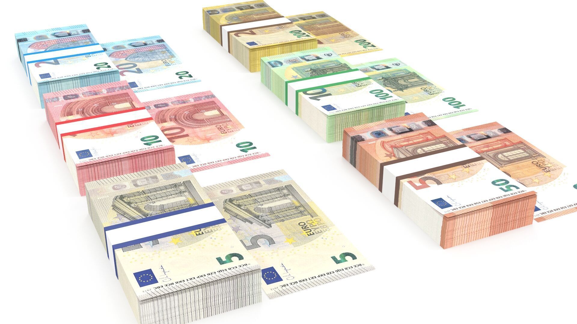 Euro Wads 3D model_5