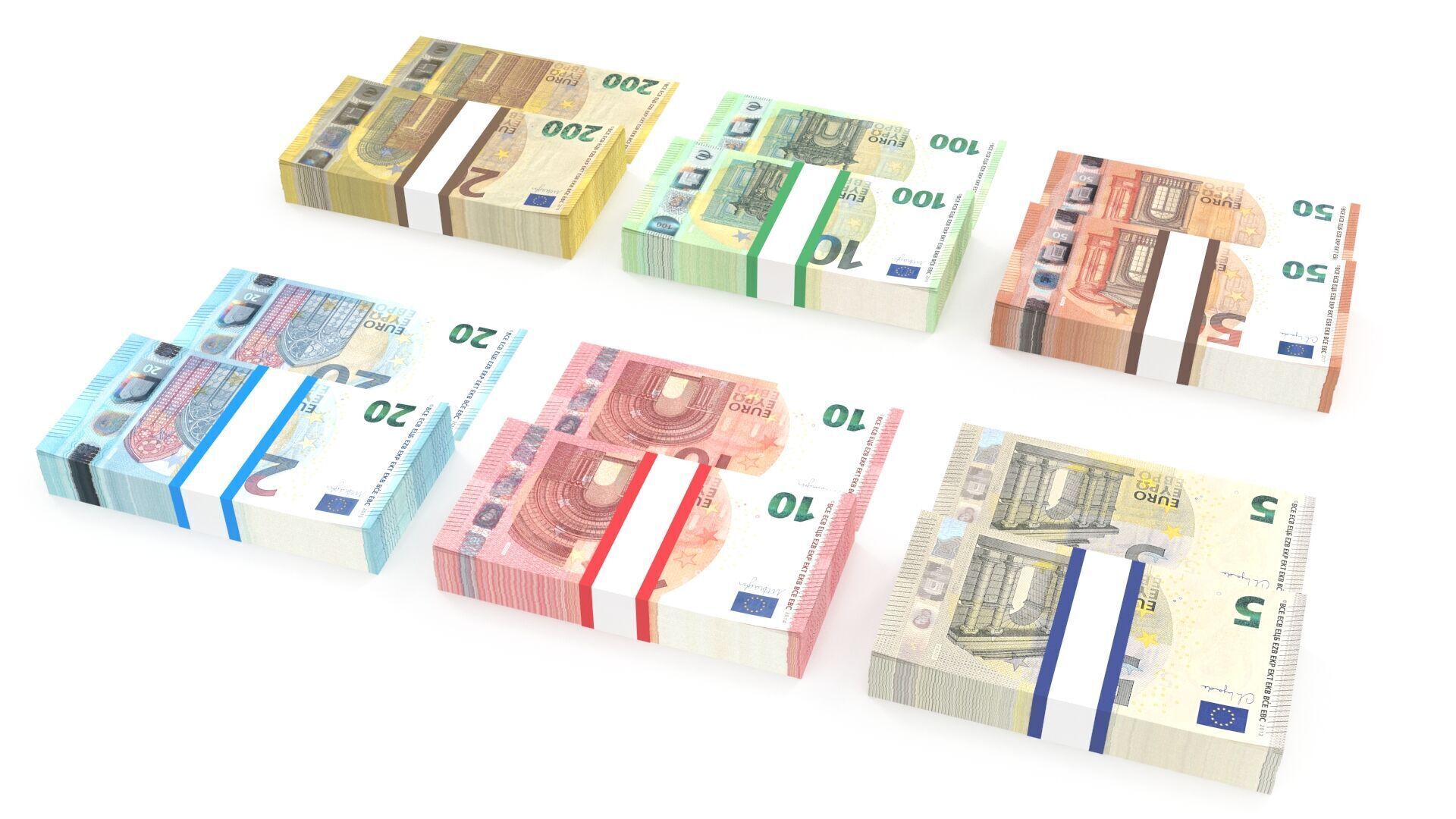 Euro Wads 3D model_4