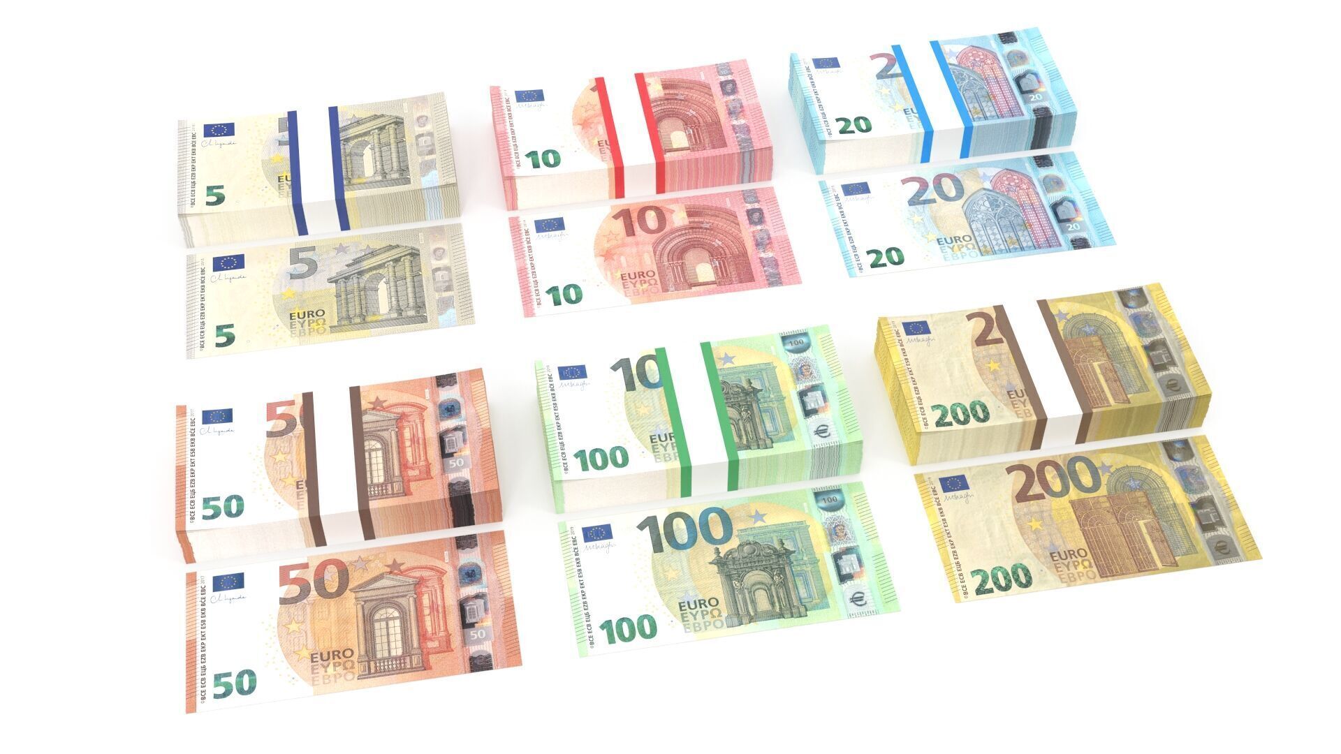 Euro Wads 3D model_1