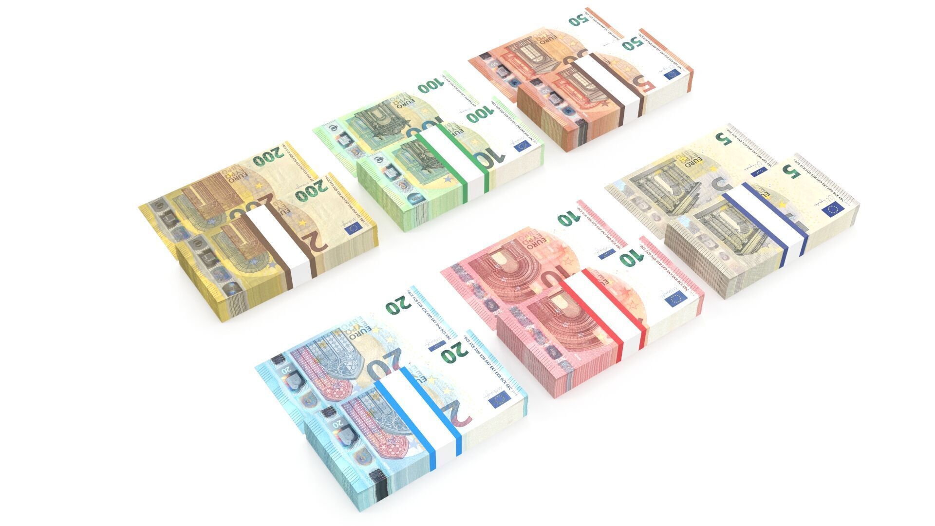 Euro Wads 3D model_3