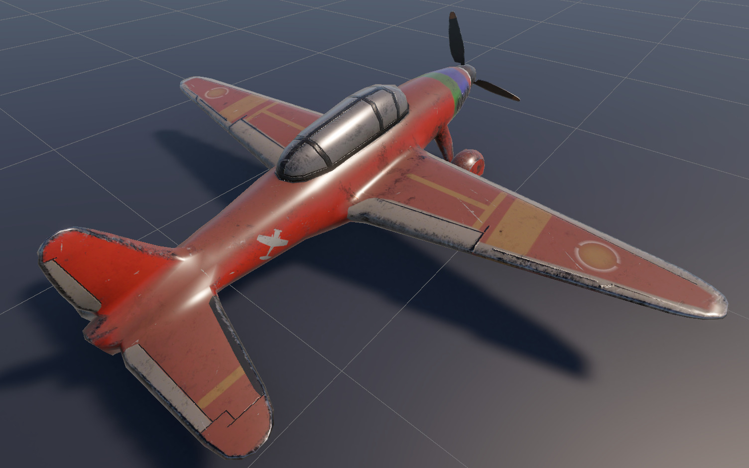 Old airplane Low-poly 3D model_4
