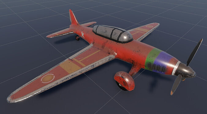 Old airplane Low-poly 3D model
