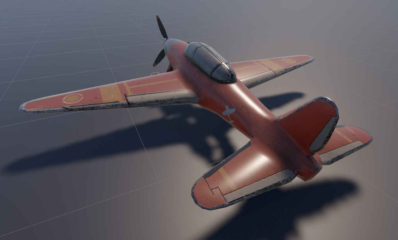 Old airplane Low-poly 3D model_5