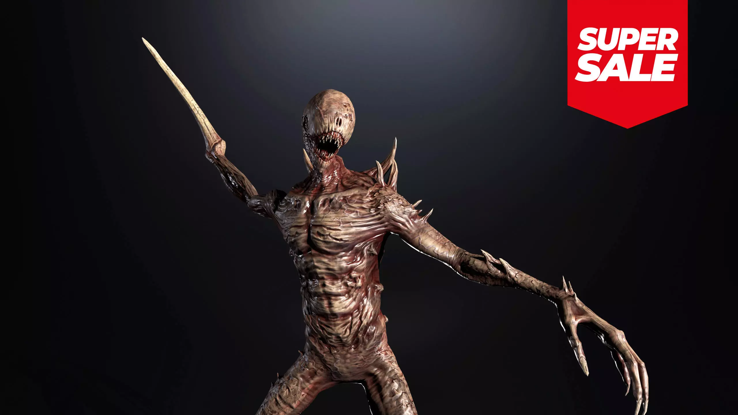 Monster4 Walking Villain Low-poly 3D model_0