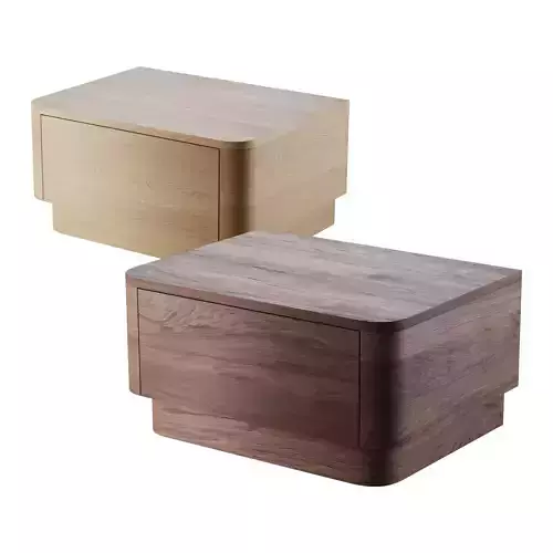 Rina Curved Oak Pedestal Nightstand