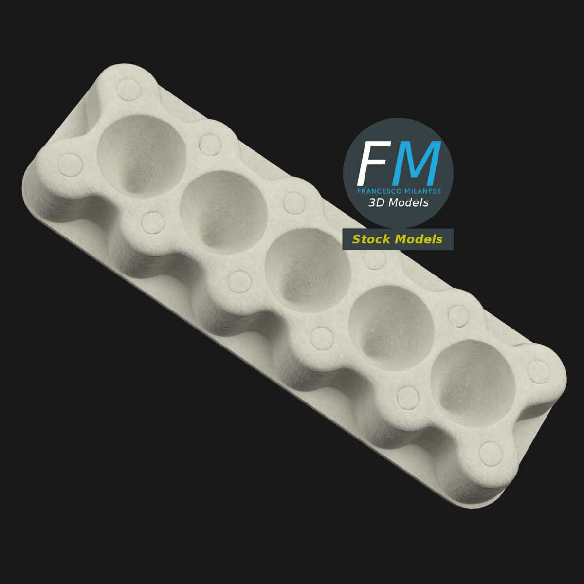Cardboard package for 12 eggs 3D model_4
