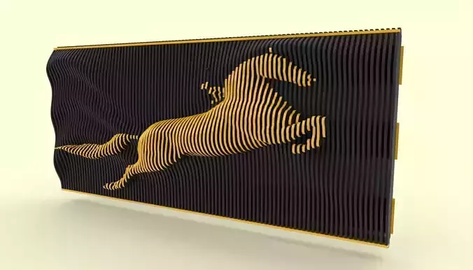 parametric horse wall art 8mm 3D print model