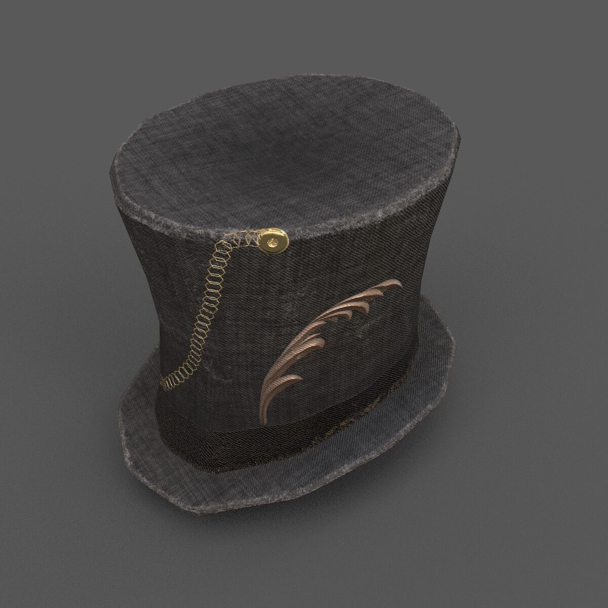  Steampunk  hat Low-poly 3D model_3