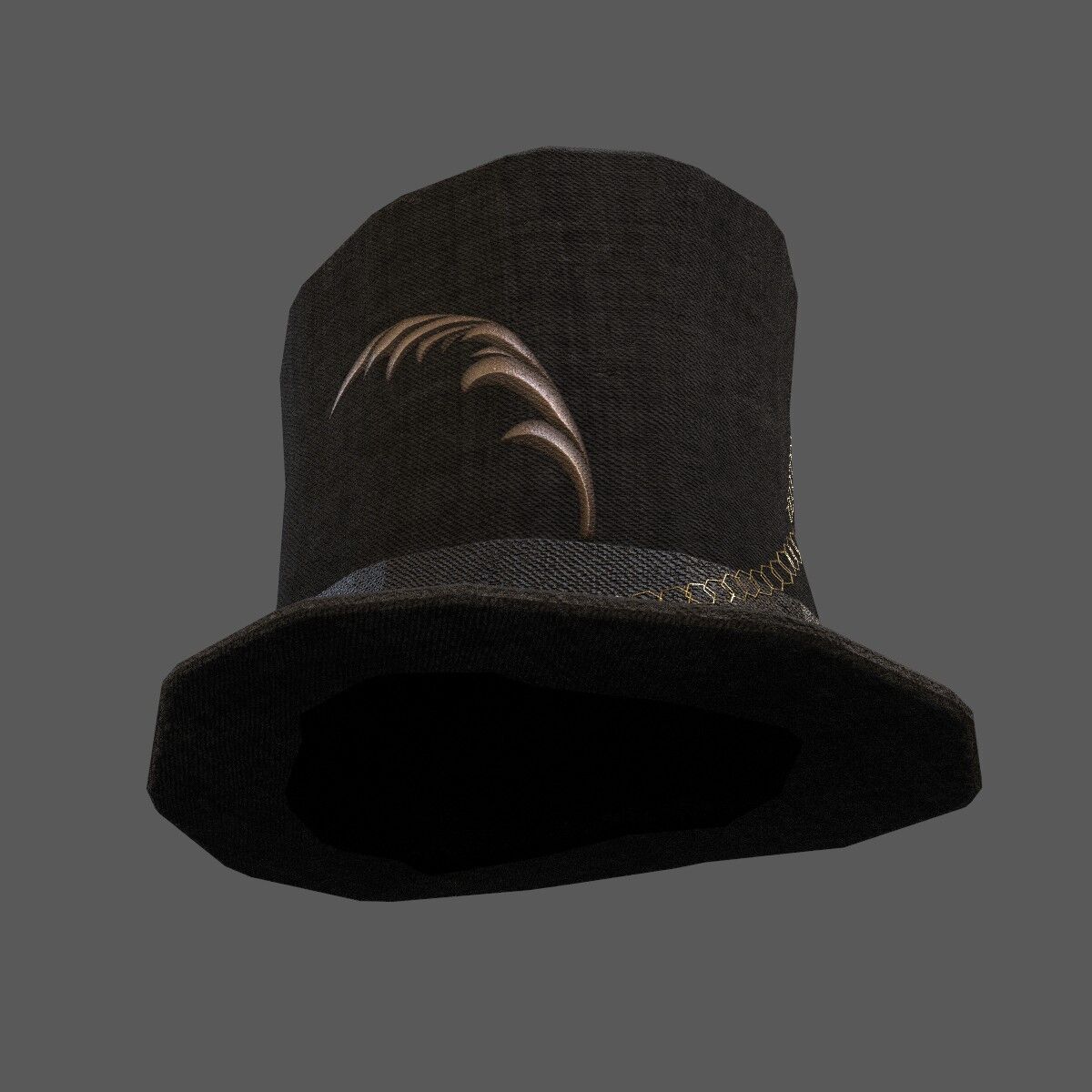  Steampunk  hat Low-poly 3D model_4