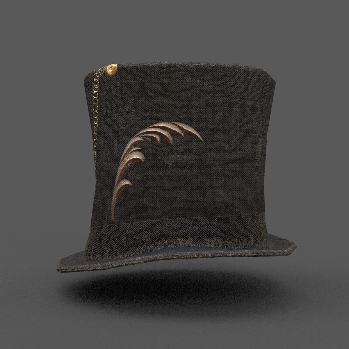  Steampunk  hat Low-poly 3D model_2