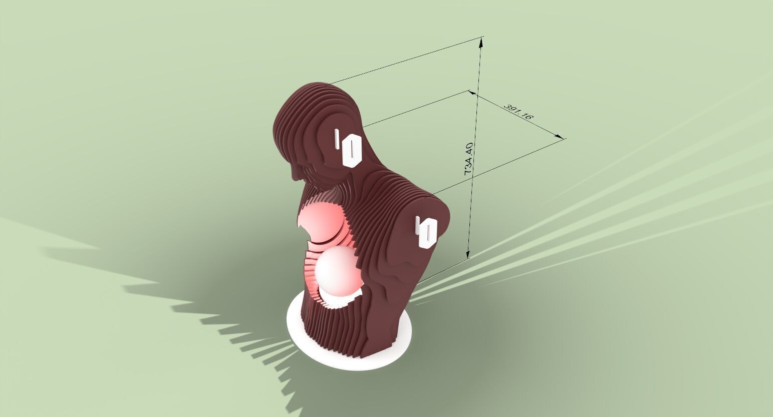 parametric wood lamp 6mm plywood 3D print model_3