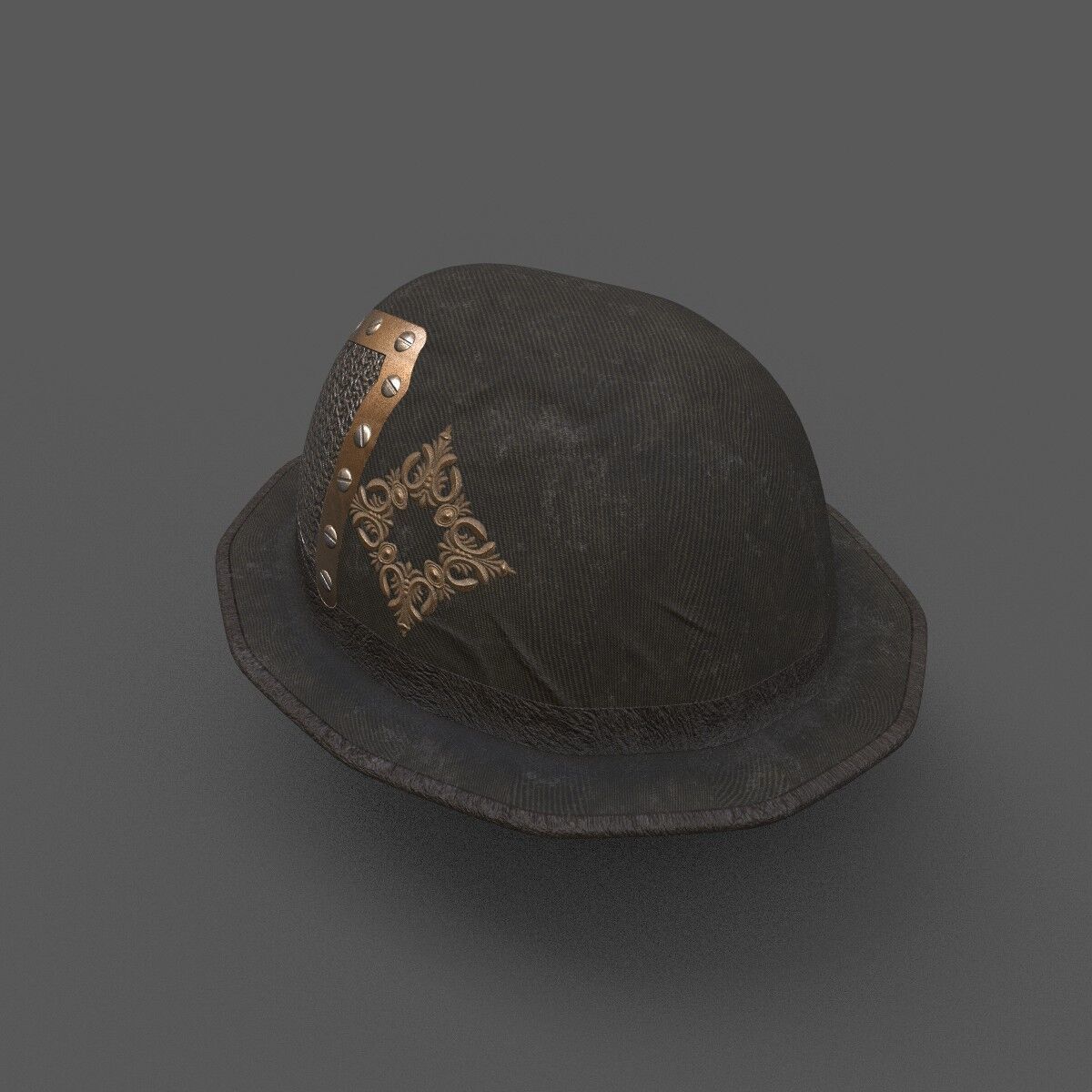  Steampunk  hat Low-poly 3D model_2