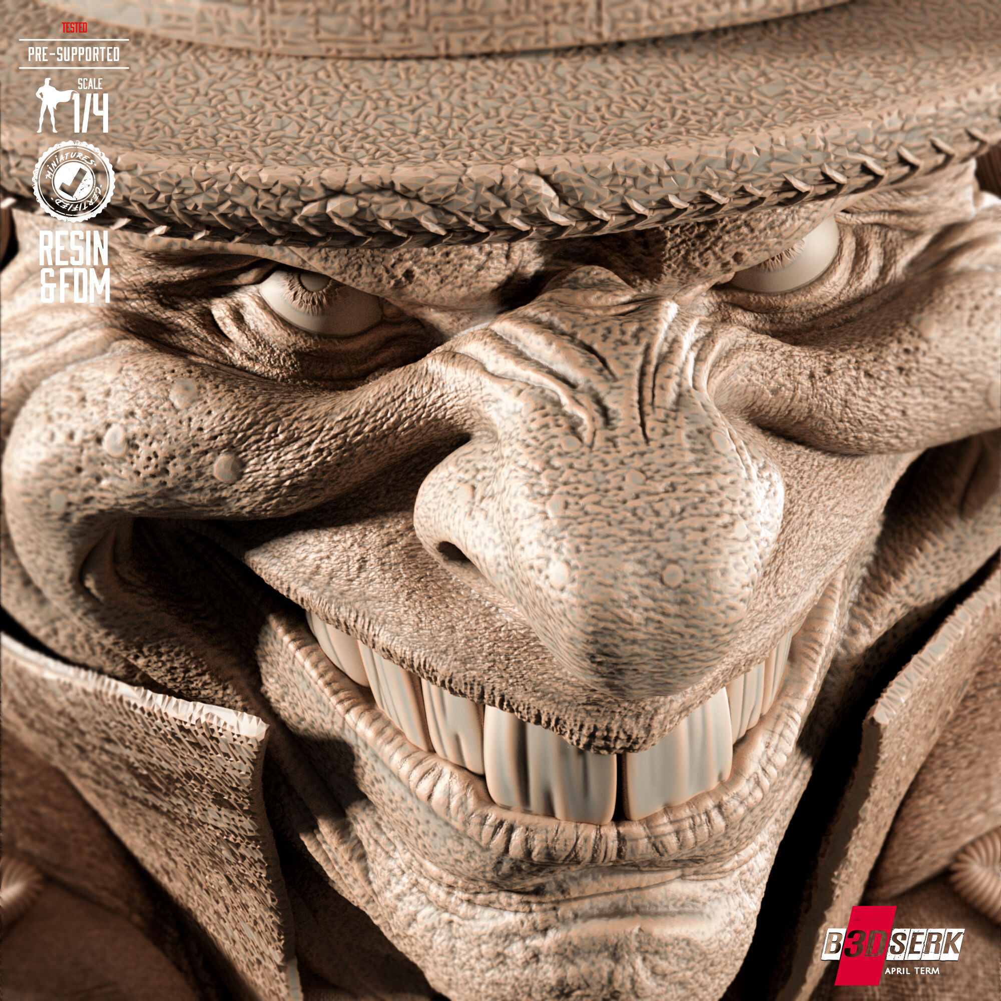 B3DSERK Mad Hatter Portrait Bust 3D print model_34