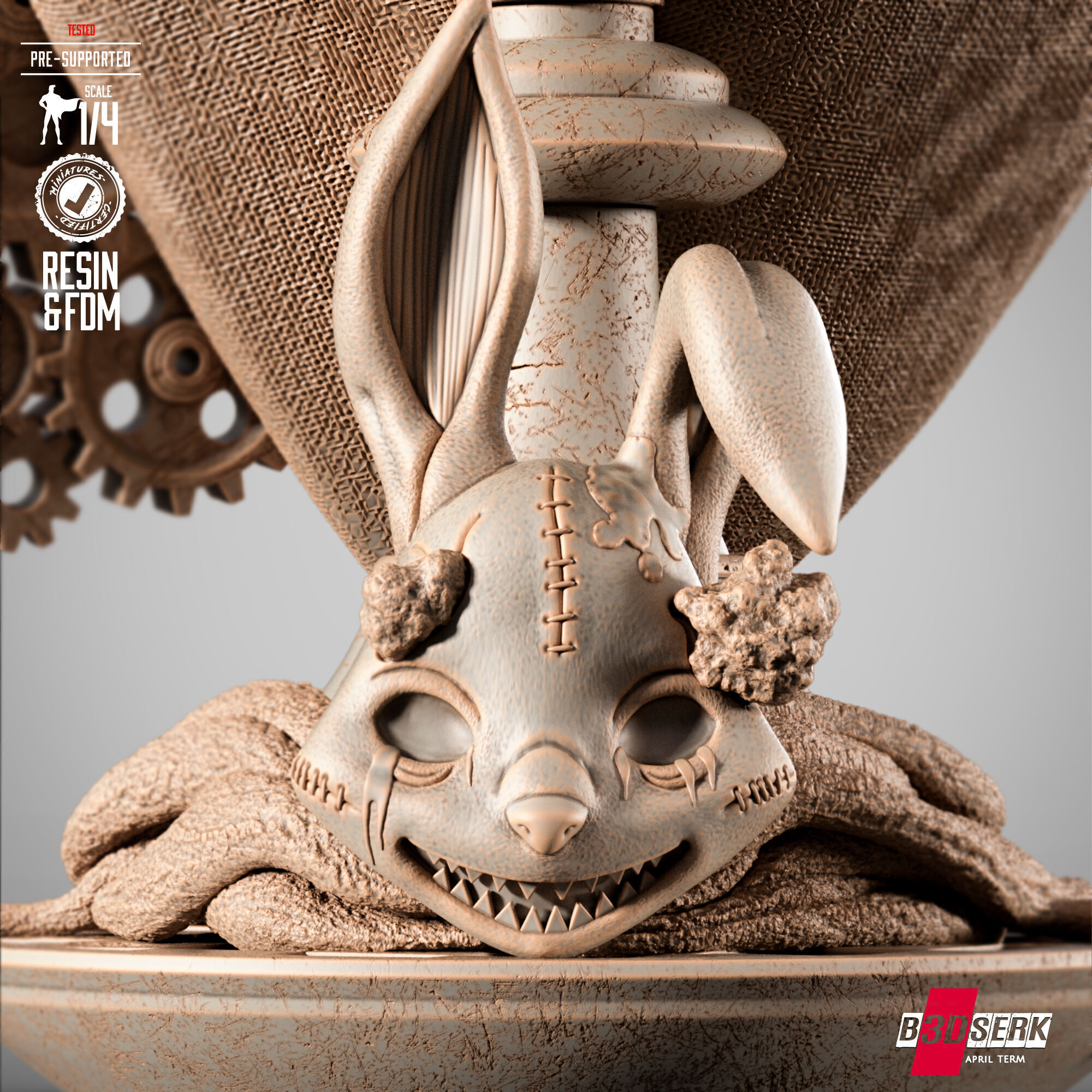 B3DSERK Mad Hatter Portrait Bust 3D print model_10