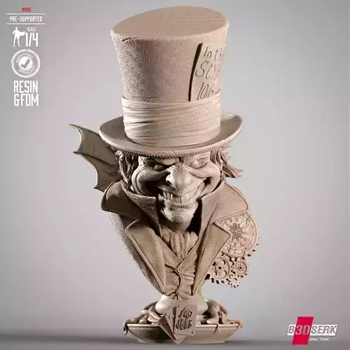 B3DSERK Mad Hatter Portrait Bust
