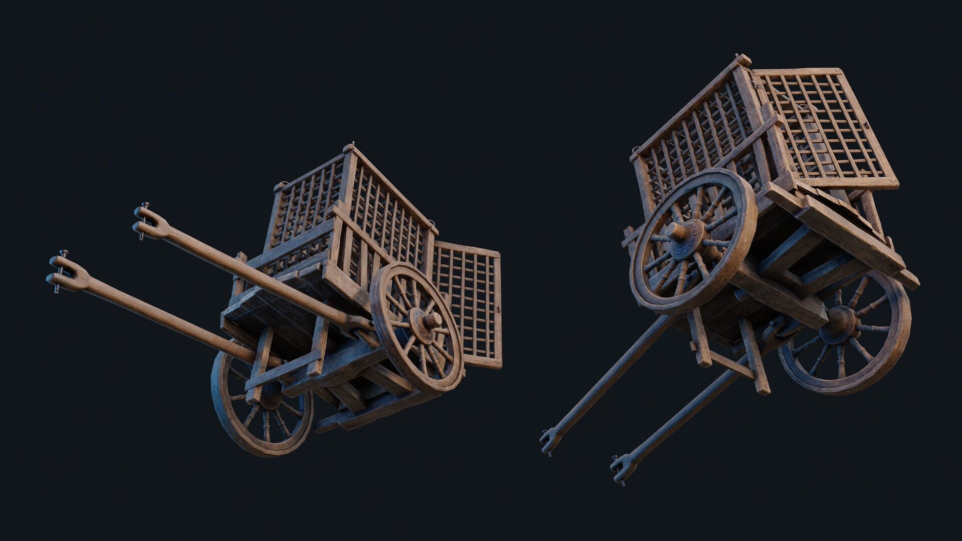 Medieval Prisoner Cart  2 Low-poly 3D model_2