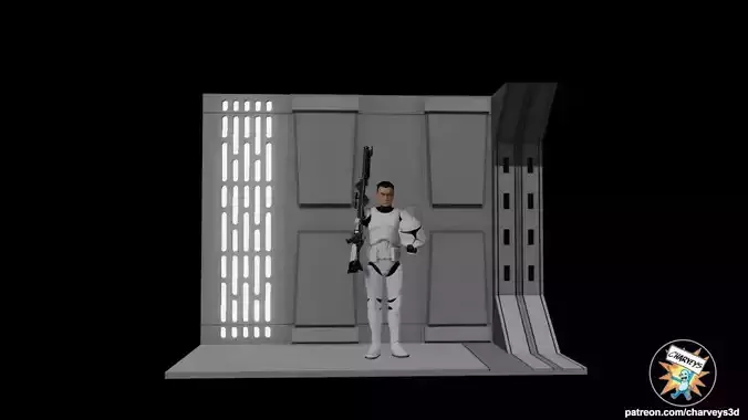 Star Wars Acclamator Corridor Diorama for action figures 3D print model