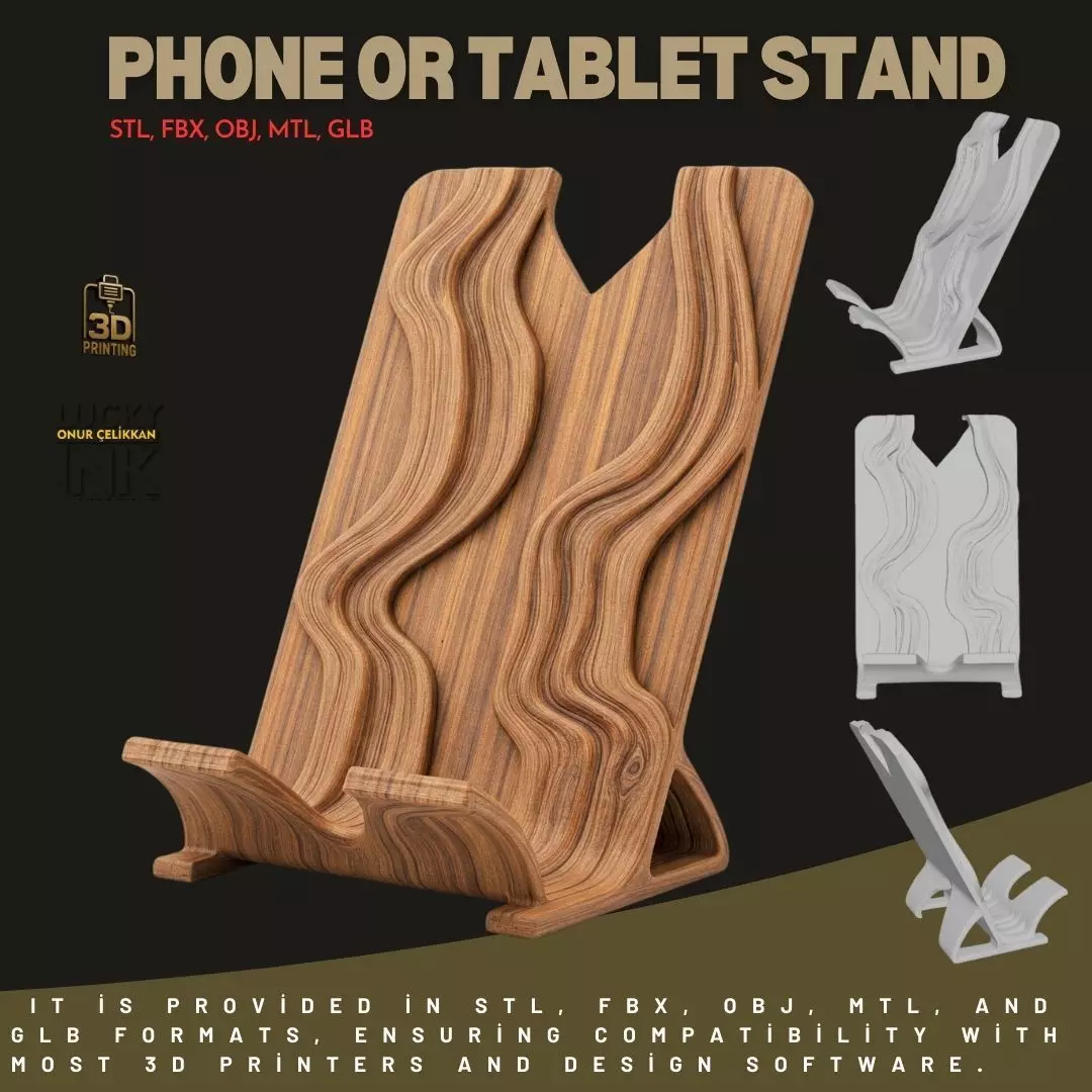 Unique Phone and Tablet Stand Compatible with 3D Printers 3D print model_0