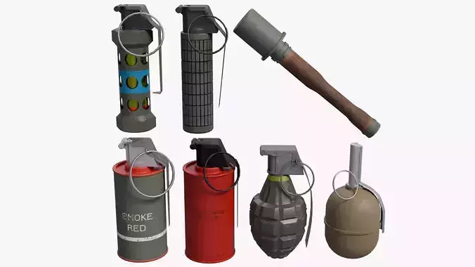 Grenade Set  Low-poly 3D model