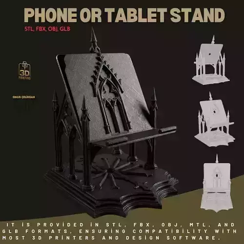 Unique Phone and Tablet Stand  Compatible with 3D Printers