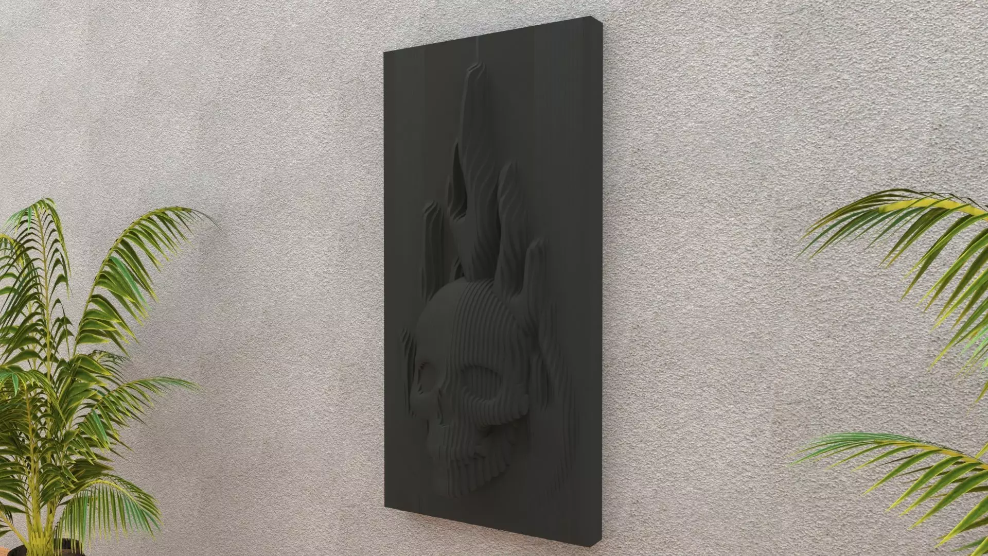 parametric wood skull 3D print model