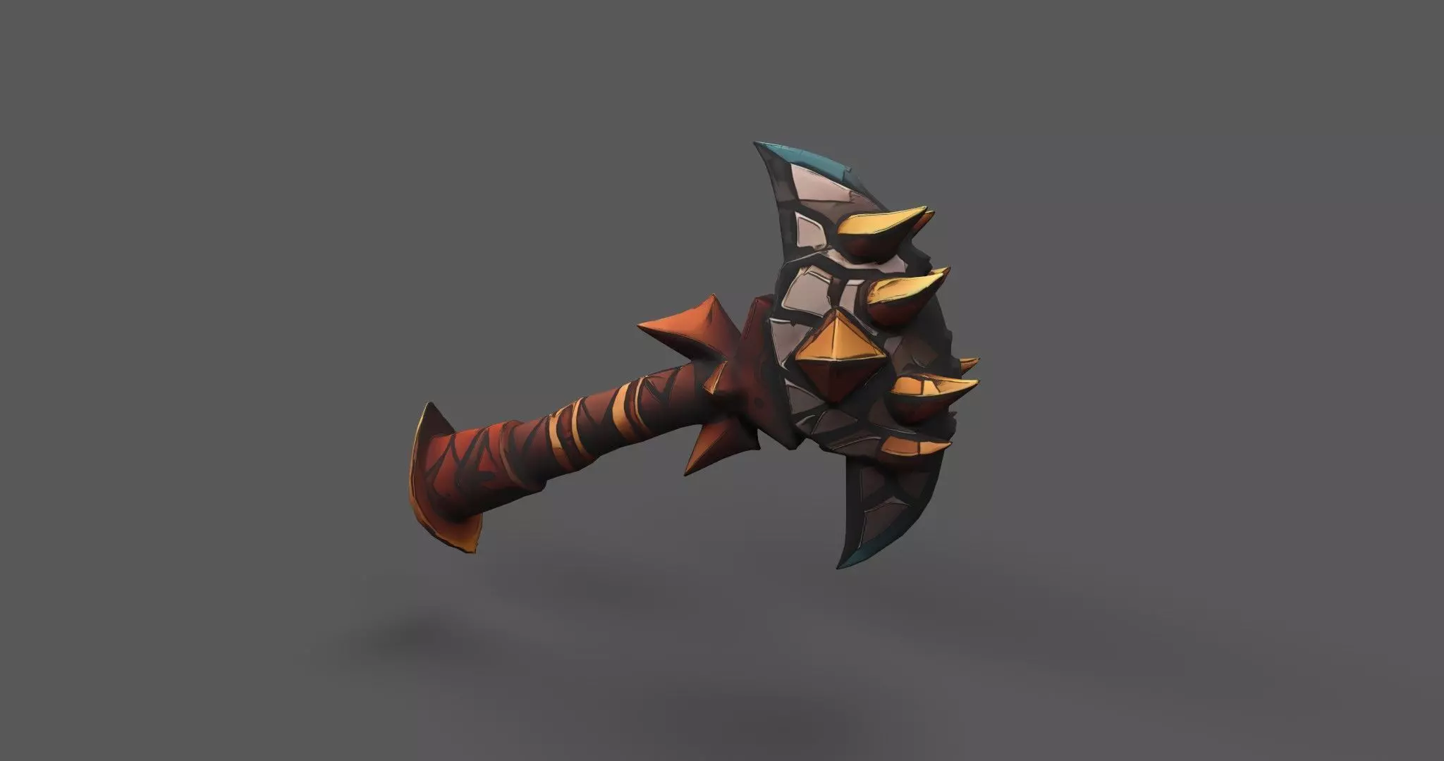 Aetherspike Battleaxe Free low-poly 3D model_0