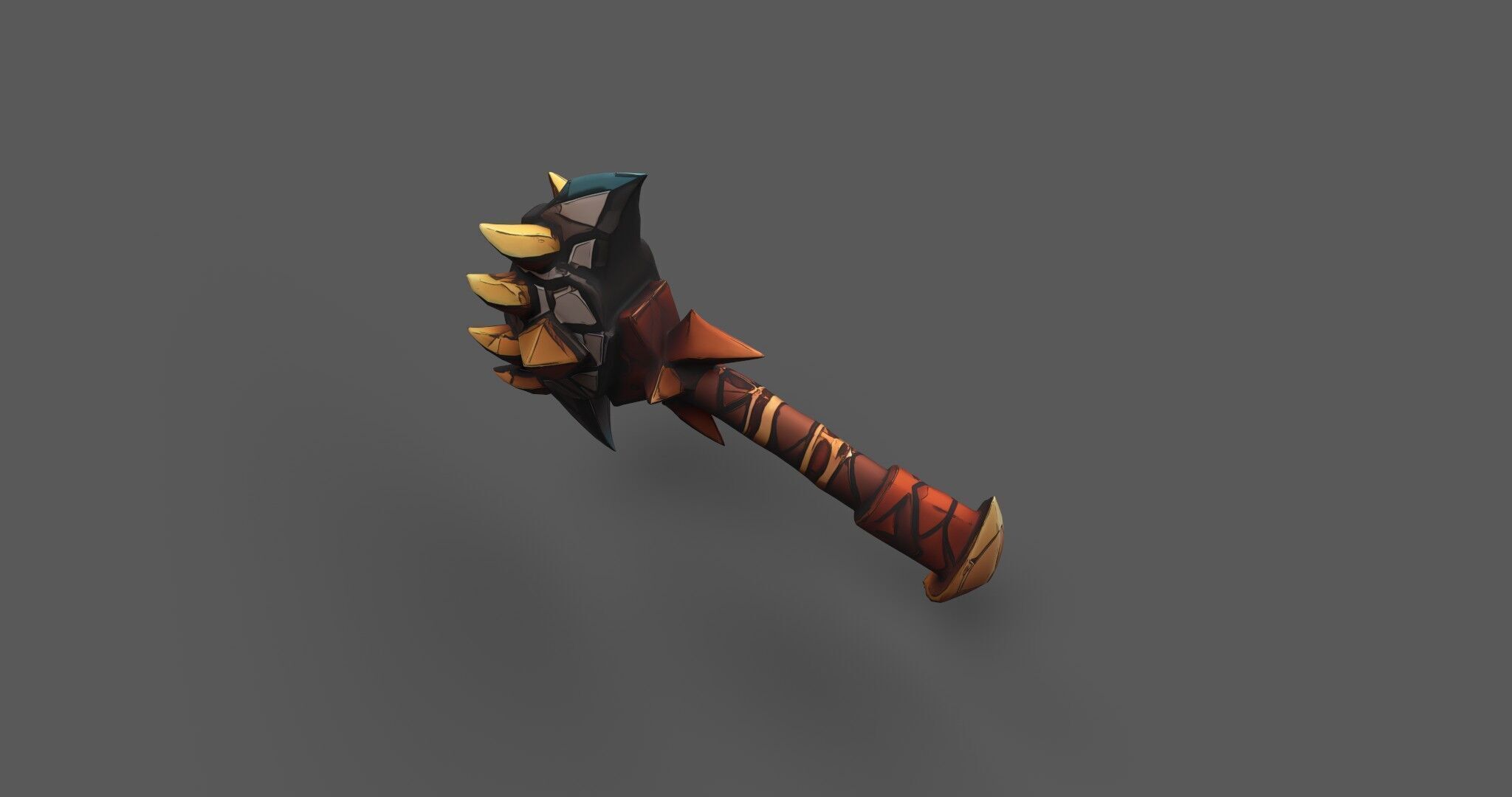 Aetherspike Battleaxe Free low-poly 3D model_7