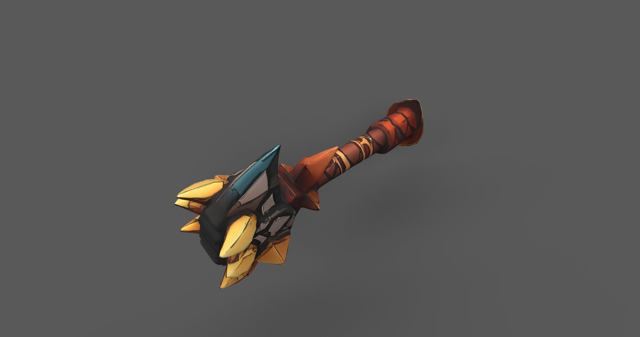 Aetherspike Battleaxe Free low-poly 3D model_9