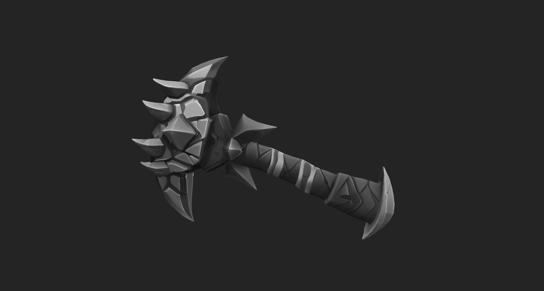 Aetherspike Battleaxe Free low-poly 3D model_18