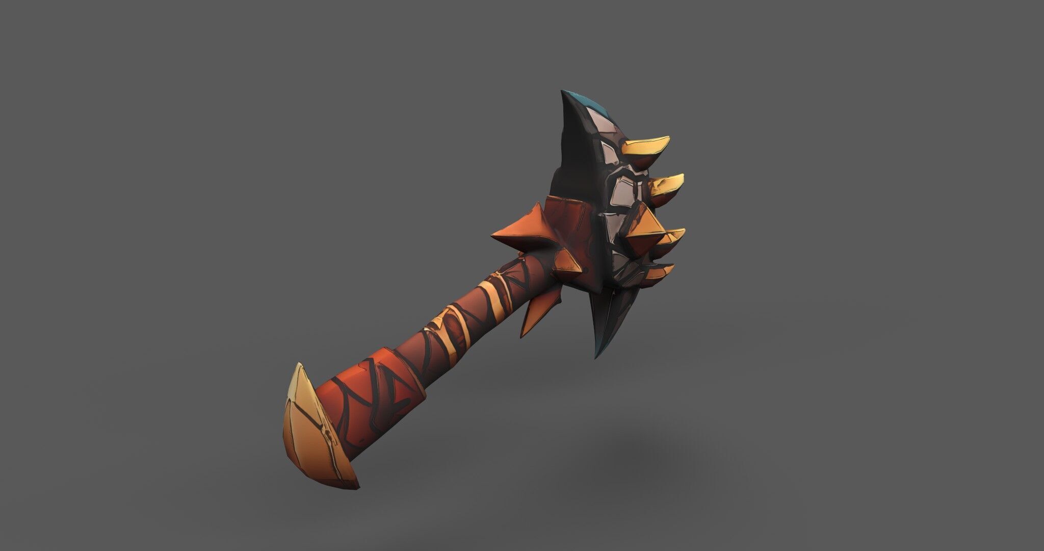 Aetherspike Battleaxe Free low-poly 3D model_2