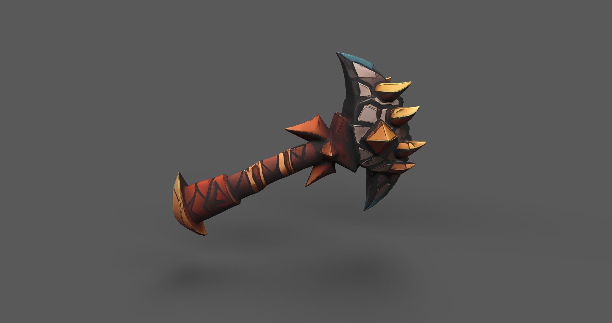 Aetherspike Battleaxe Free low-poly 3D model_3
